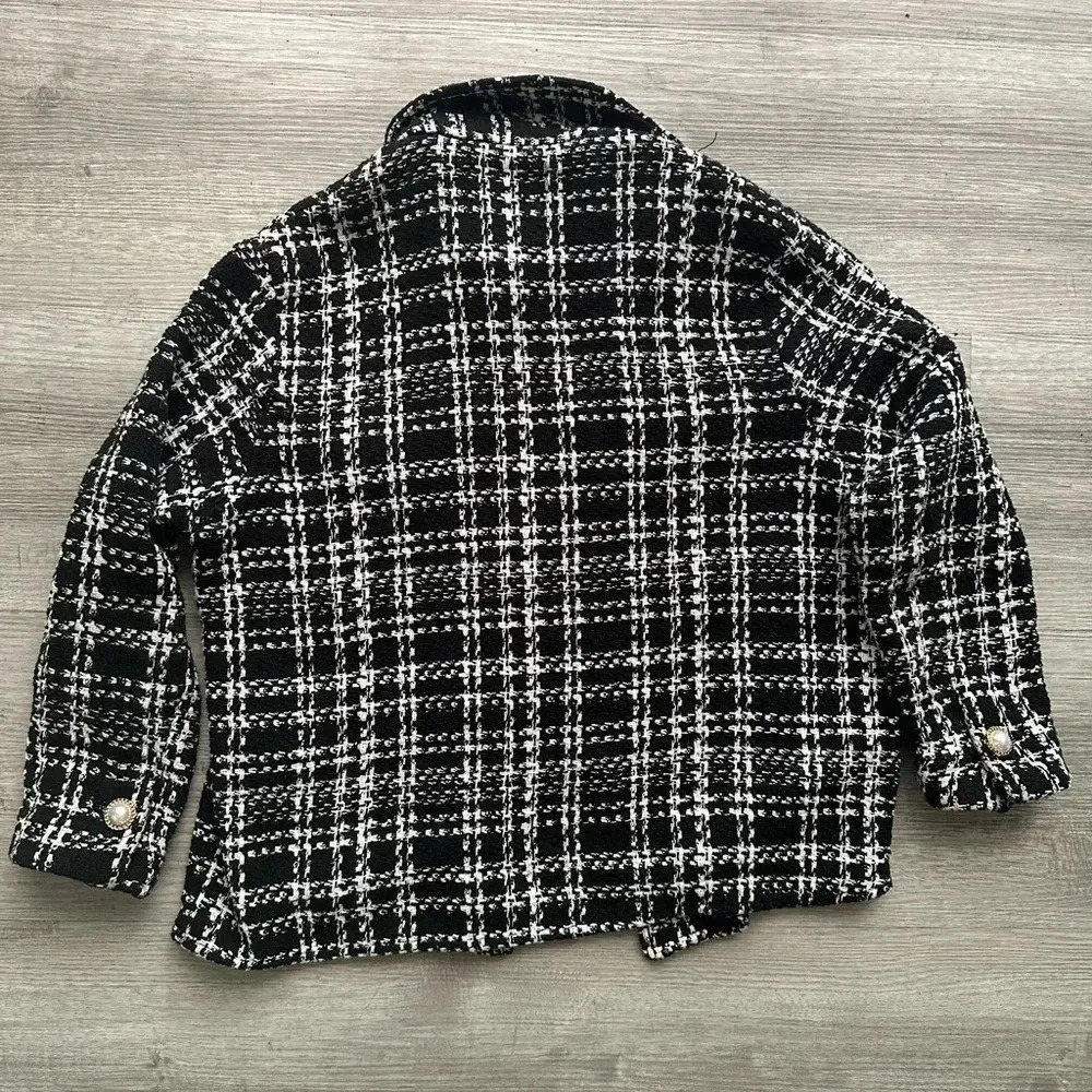 Zara tweet jacket elegant transition chic Xs - Picture 2 of 5